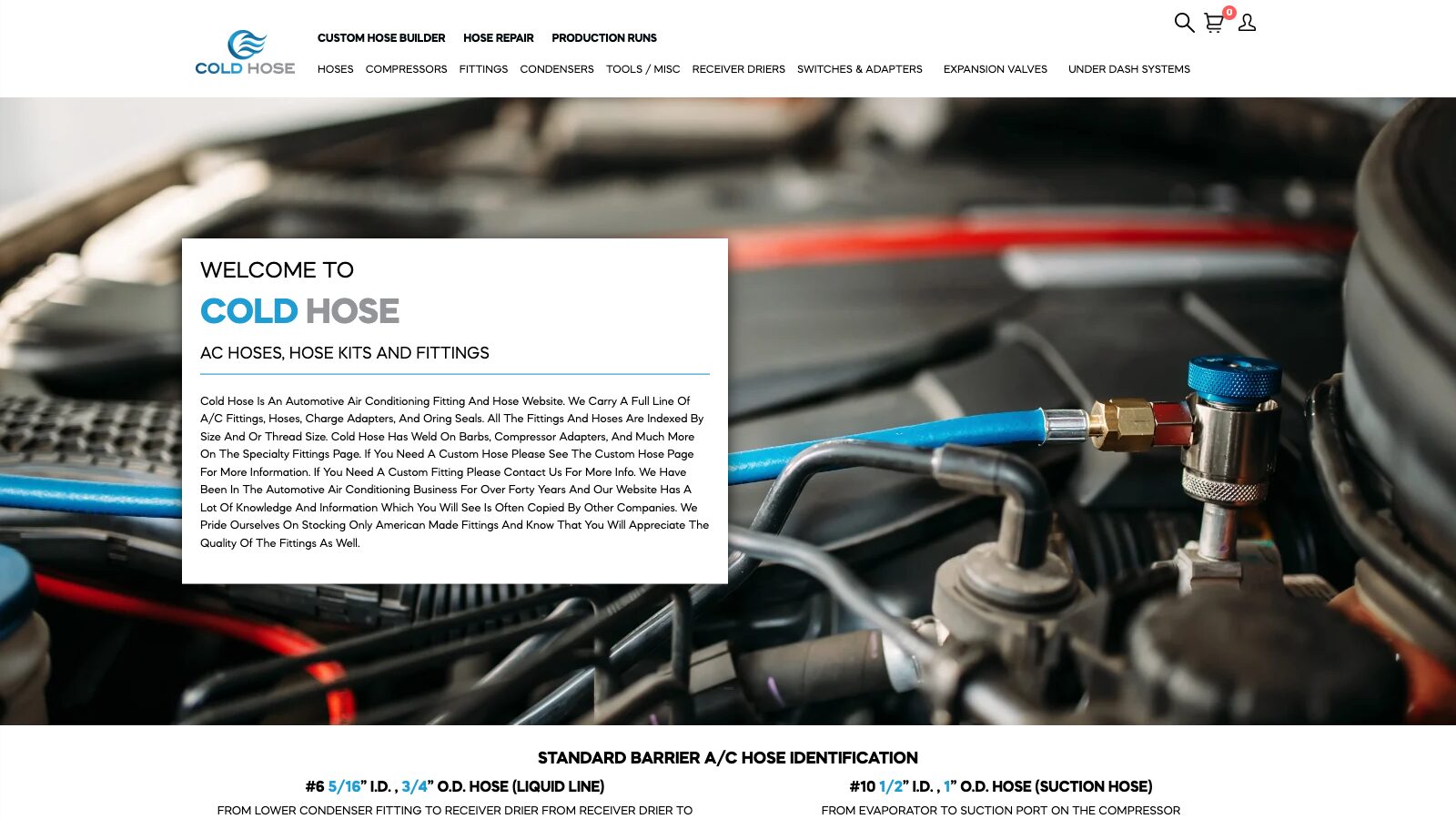 Cold Hose website homepage