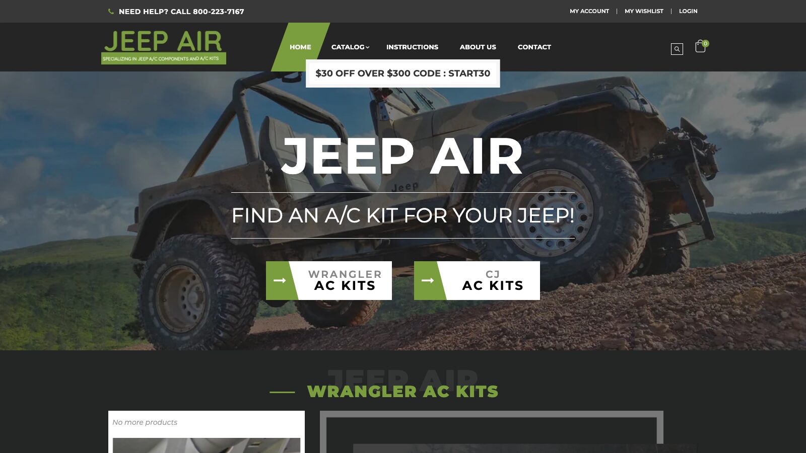 Jeep Air website homepage