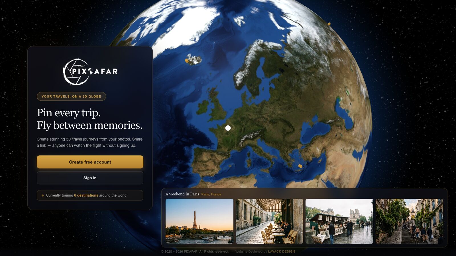 PixAfar website homepage
