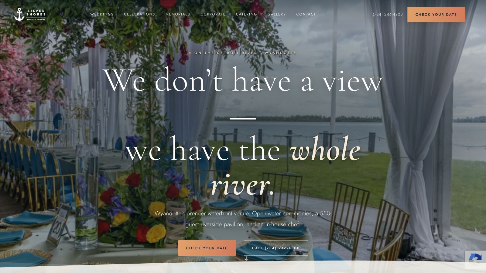Silver Shores Waterfront website homepage