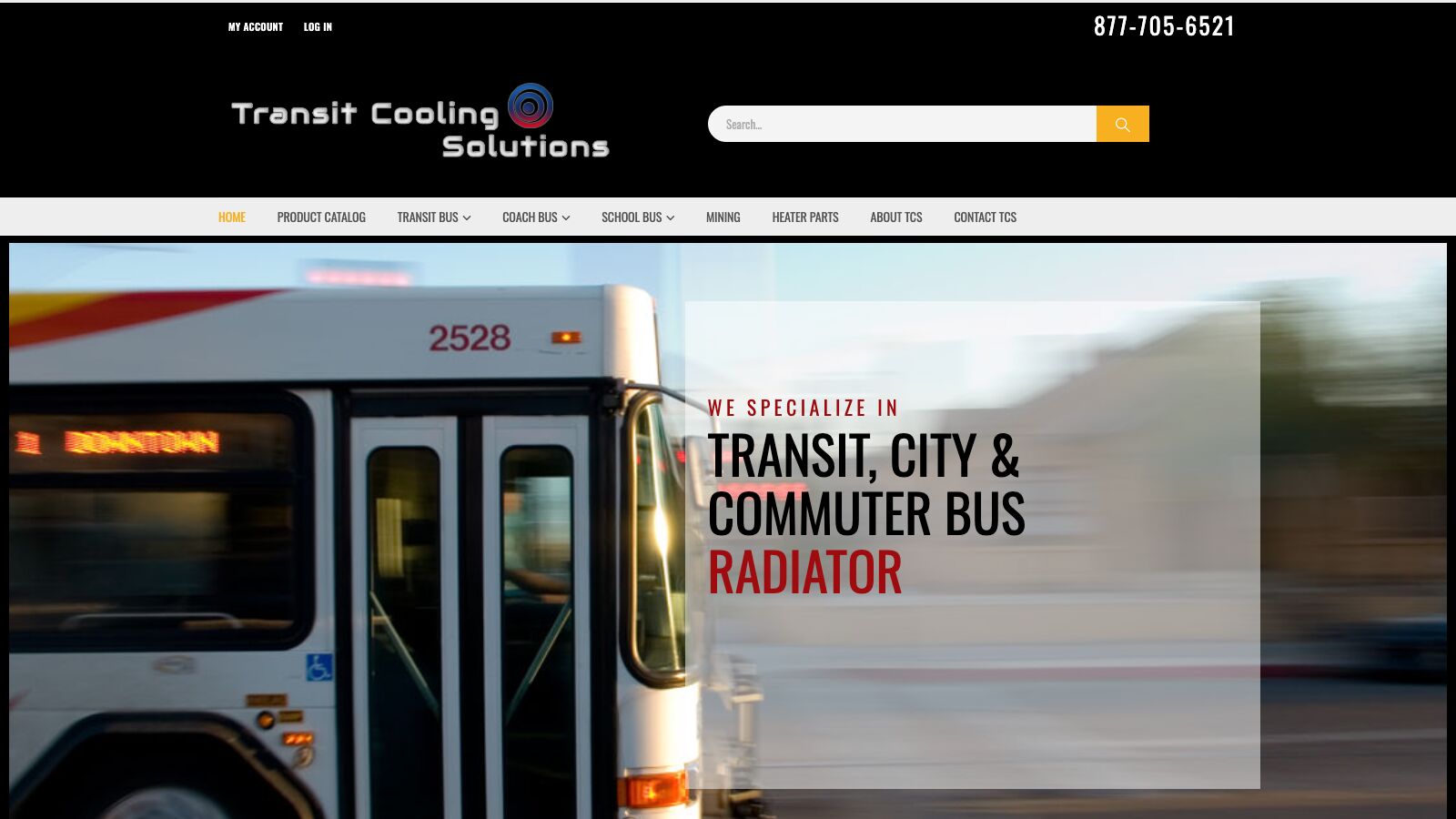 Transit Cooling Solutions website homepage